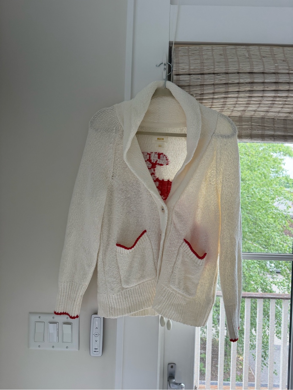 Maeve Cream Knit Sweater with Red Woven Lobster - Size small - Picture 2 of 3